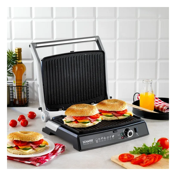 Schafer Concept Grill 2000 W Tost Makinesi Siyah - Görsel 2
