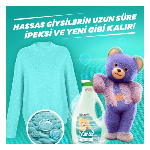 Yumoş Hassas Tüylenme Karşıtı Sıvı Deterjan 42 Yıkama 2.52 lt - Görsel 6