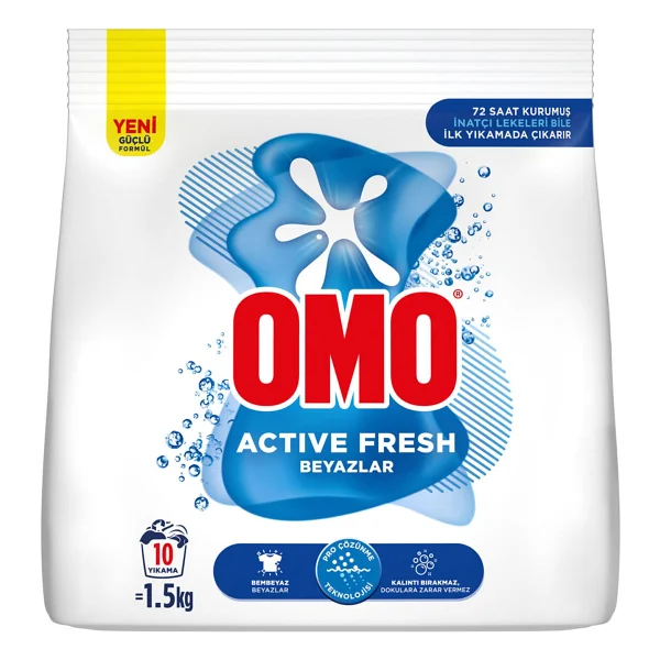 Omo Active Fresh Beyazlar için 1.5 kg Toz Deterjan - Görsel 2