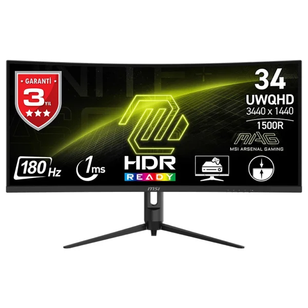 MSI MAG 342CQR E2 34" 1 ms WQHD Curved 180 Hz Oyuncu Monitörü - Görsel 7