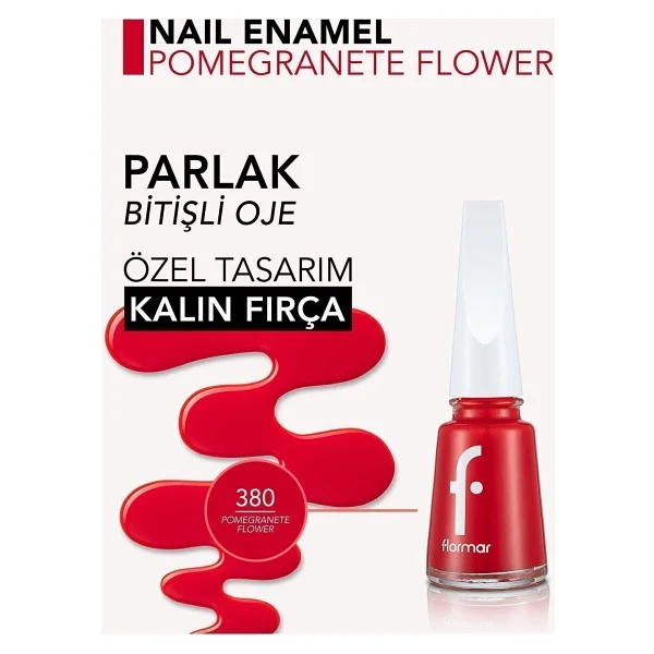 Flormar Nail Enamel 380 Pomegranate Flower Oje - Görsel 6