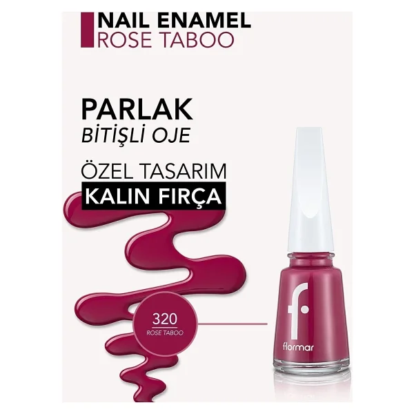 Flormar Nail Enamel 320 Rose Taboo Oje - Görsel 8