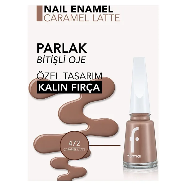 Flormar Nail Enamel 472 Caramel Latte Oje - Görsel 8