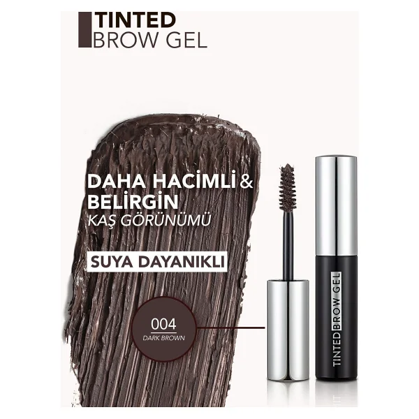 Flormar Tinted Brow Gel Kaş Maskarası 004 Dark Brown - Görsel 4