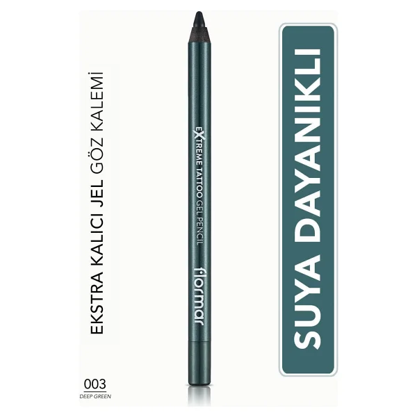 Flormar Extreme Tattoo Gel Pencil 003 Deep Green Göz Kalemi - Görsel 9