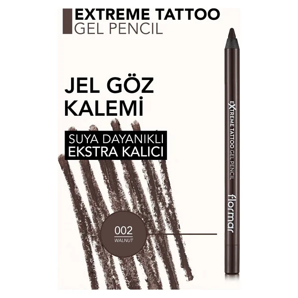 Flormar Extreme Tattoo Gel Pencil 002 Walnut Göz Kalemi - Görsel 6
