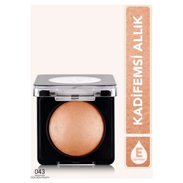 Flormar Baked Blush-On Yüksek Pigmentli & Doğal Işıltılı 043 Golden Peach Allık - Görsel 6
