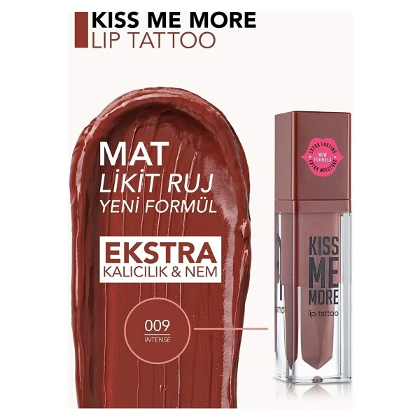 Flormar Kiss Me More Lip Tattoo 009 Intense Likit Ruj - Görsel 6