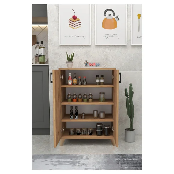 Bofigo 4 Raflı Çok Amaçlı Dolap Çok Amaçlı Mutfak Dolabı Banyo Dolabı Ceren Çam - Görsel 2