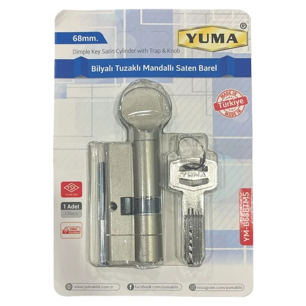 Yuma Barel Bilyalı Tuzaklı Mandallı Barel Saten - Görsel 2