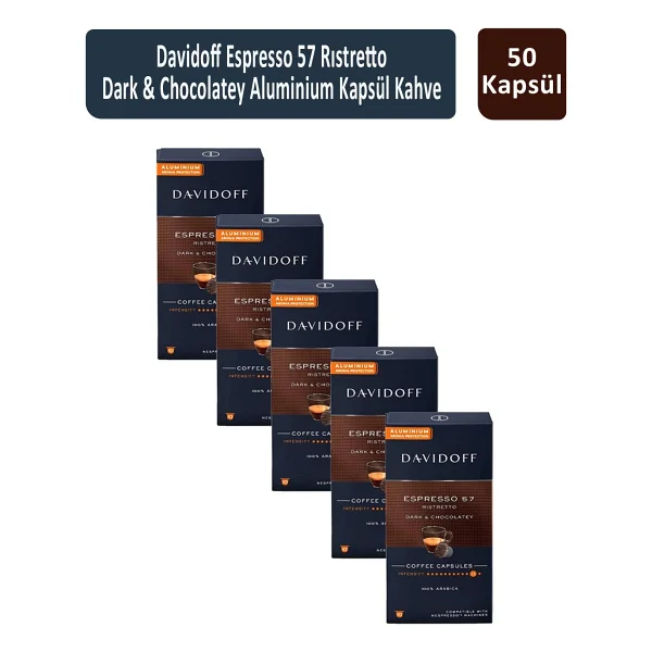 Davidoff Espresso 57 Ristretto Dark ve Chocolatey Kapsül Kahve 10'lu 5 Adet - Görsel 4