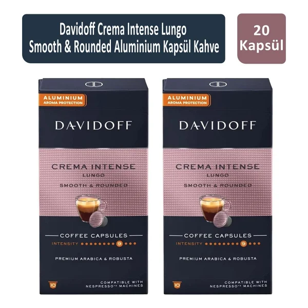Davidoff Crema Intense Lungo Smooth ve Rounded Kapsül Kahve 10'lu 2 Adet - Görsel 4