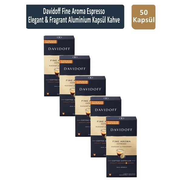 Davidoff Fine Aroma Espresso Elegant ve Fragrant Kapsül Kahve 10'lu 5 Adet - Görsel 4