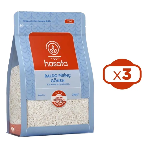 Hasata Gönen Baldo Pirinç 2 kg x 3 Adet - Görsel 2