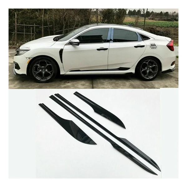 Carmind Honda Civic Fc5 Fk7 Uyumlu Yan Kapı Çıtası Piano Black 2016-2021 - Görsel 8