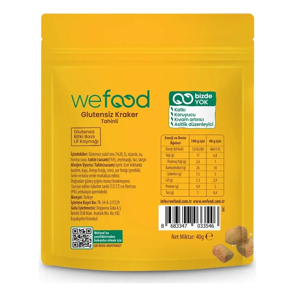 Wefood Tahinli Kraker 40 gr - Görsel 2