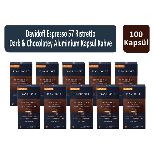 Davidoff Espresso 57 Ristretto Dark & Chocolatey Kapsül Kahve x 10 Uyumlu Nespresso Makineleri İçin - Görsel 4
