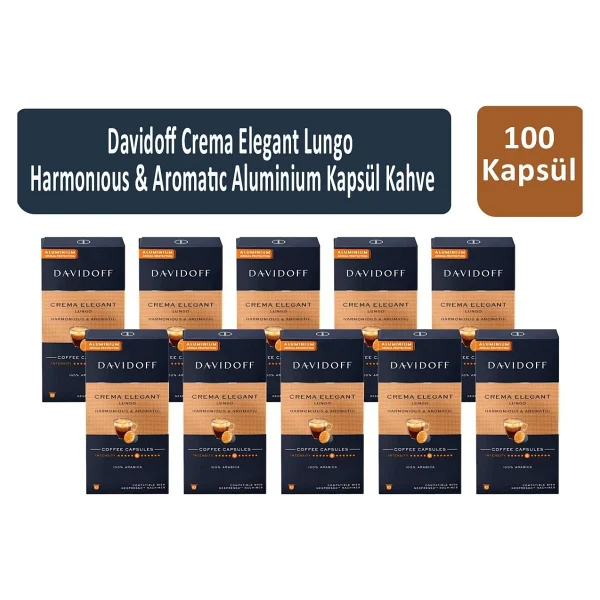 Davidoff Crema Elegant Lungo Harmonious ve Aromatic Kapsül Kahve 10'lu 10 Adet - Görsel 4