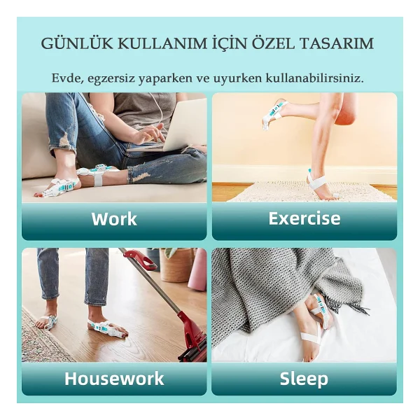 İnvoker Ayarlı Ayak Baş Parmak Kemik Düzeltici Başparmak Çıkıntısı Eğriliği Düzeltme Aparatı Halluks Valguss Aleti Gece Ateli 2li - Beyaz - Görsel 4