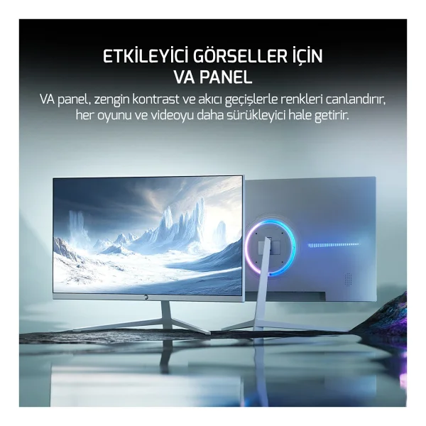 Gamepower Vivid T40 White 24" 0.5 ms Full HD Curved 180 Hz Oyuncu Monitörü - Görsel 4