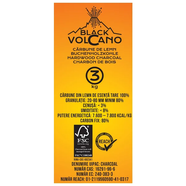 Miklos Steel Black Volcano İthal Odun Kömürü Mangal Şömine Ve Soba 3 KG Kokusuz Dumansız - Görsel 4
