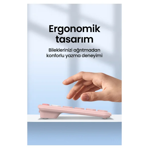 Daxi Creator Pro MK350 Pembe Kablosuz Klavye Mouse Seti - Görsel 5