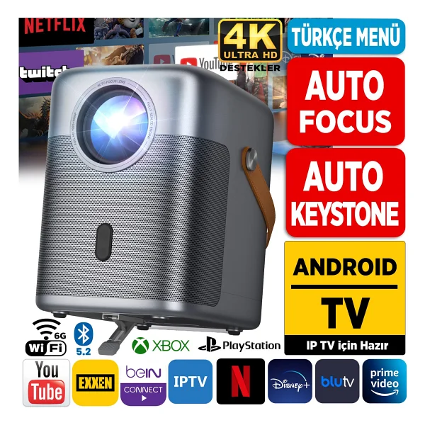 Vankyo H300A Full HD Wi-Fi Android Taşınabilir Gri Projeksiyon Cihazı - Görsel 10