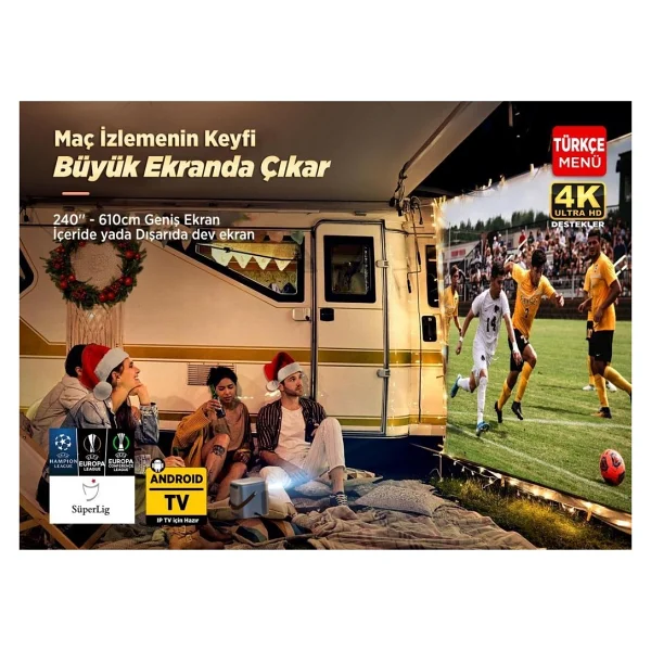 Vankyo H300A Full HD Wi-Fi Android Taşınabilir Gri Projeksiyon Cihazı - Görsel 6