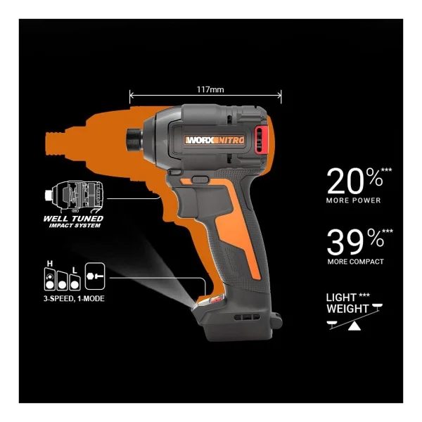 Worx WX265 Çift Akü 2 Ah Darbeli Vidalama Makinesi - Görsel 4