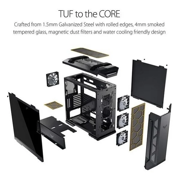 Asus TUF Gaming GT501 RGB Fanlı Siyah E-ATX Oyuncu Kasası - Görsel 8