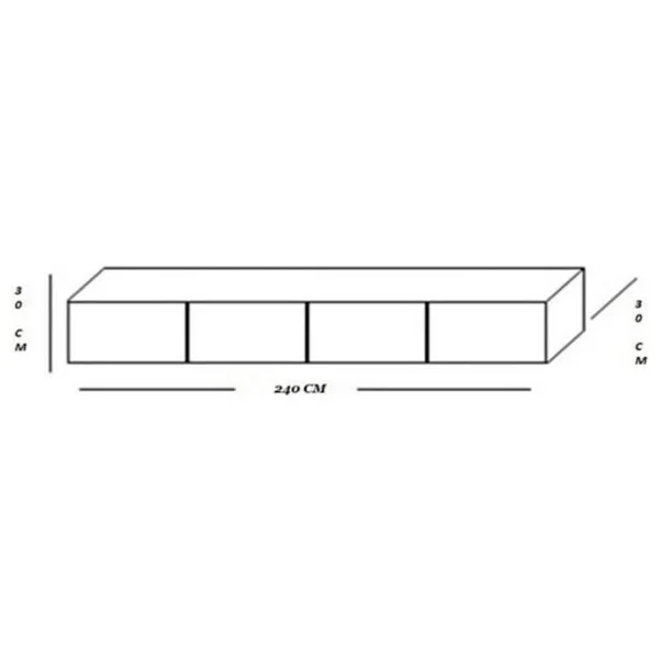 joy mob Tv Ünitesi Tv Sehpası Alt Modül Antrasit 240 Cm Mdf - Görsel 3