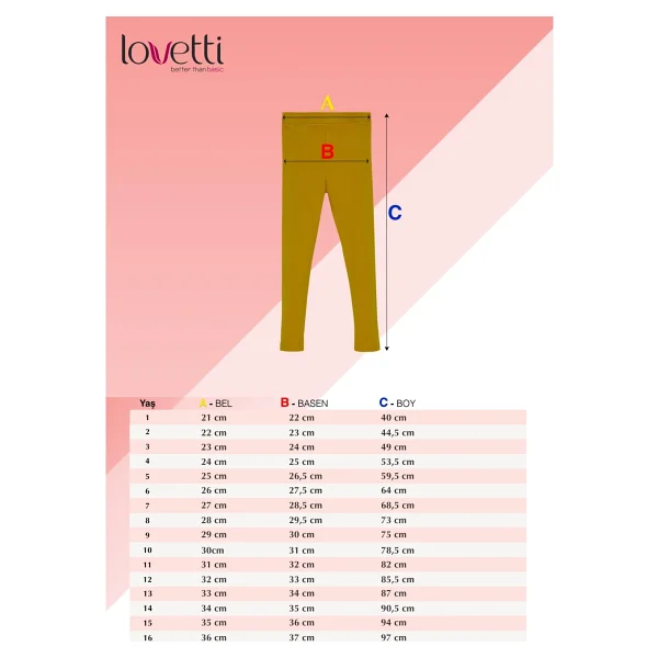LOVETTI Buz Gri Basic Kız Çocuk Kışlık Tayt - Görsel 5