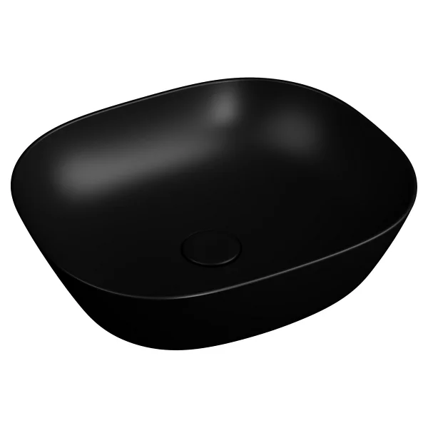 VitrA 7810B483-0016 Plural 45 cm Kare Alçak Çanak Lavabo - Mat Siyah - Görsel 4