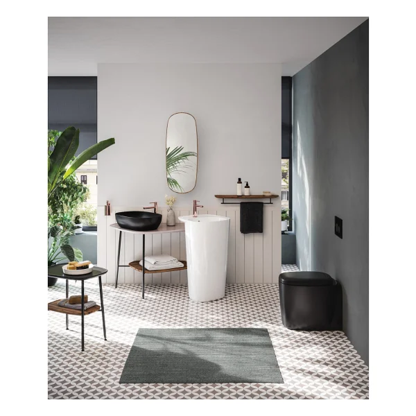 VitrA 7810B483-0016 Plural 45 cm Kare Alçak Çanak Lavabo - Mat Siyah - Görsel 2