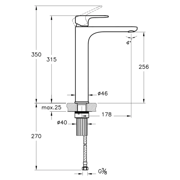 Artema Root Round A4270734 Nikel Çanak Lavabo Bataryası - Görsel 4