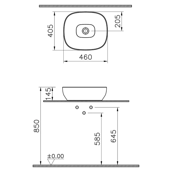 VitrA 5994B483-0016 Outline Çanak Lavabo - Görsel 7