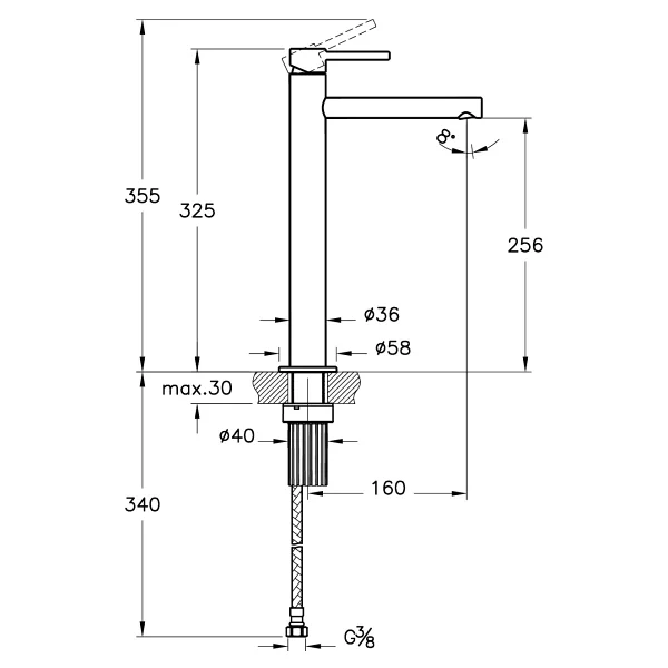 VitrA Origin A4255834 Large Çanak Nikel Lavabo Bataryası - Görsel 6