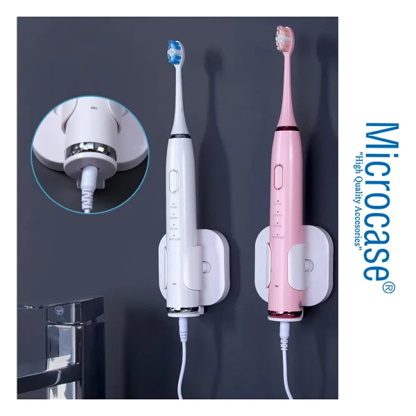 Microcase Yapışkanlı Duvara Monte Ayarlanabilir Şarjlı Diş Fırçası Tutucu STAND-AL4801 - Beyaz - Görsel 4