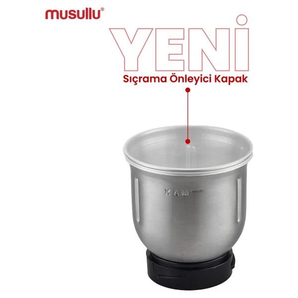 Musullu 200W Kahve ve Baharat Öğütücü İnox Zarif Krom Kaplama Dayanıklı Yapı ile Ergonomik Tasarım - Gri - Görsel 2