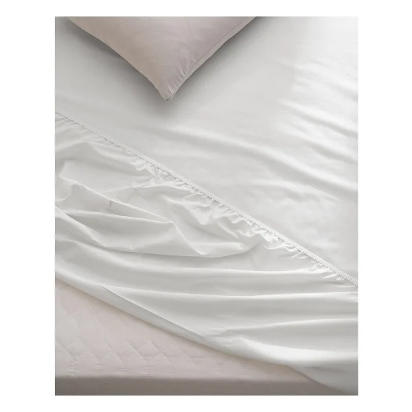 Madame Coco Manon Tek Kişilik %100 Pamuk Ranforce Lastikli Çarşaf - Beyaz - 100x200cm - Görsel 4