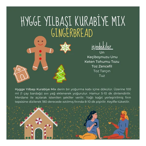 Hygge Foods Hygge Yılbaşı Kurabiye Mix - Zencefilli Ince Kurabiye Gingerbread Süpermix Limited Edition - 2'li x 180 gr - Görsel 2