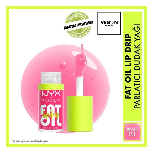 NYX Professional Makeup Fat Oil Lip Drip Parlatıcı Missed Call Dudak Yağı - Görsel 10