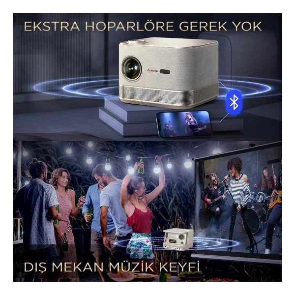 Aurzen Boom 3 500 Lümen Sarı Full HD Wi-Fi Android Projeksiyon Cihazı - Görsel 10