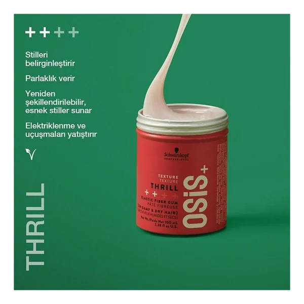 Schwarzkopf Osis Thrill Elastik Lifli Orta Tutuş Şekillendirici Gum 100 ml + BC Nemlendirici Şampuan 50 ml - Görsel 4