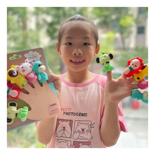 PeriYedi Finger Puppet Çiftlik Hayvanları Parmak Kukla Seti 5 Hayvanlı Oyuncak Parmak Kukla - Görsel 2
