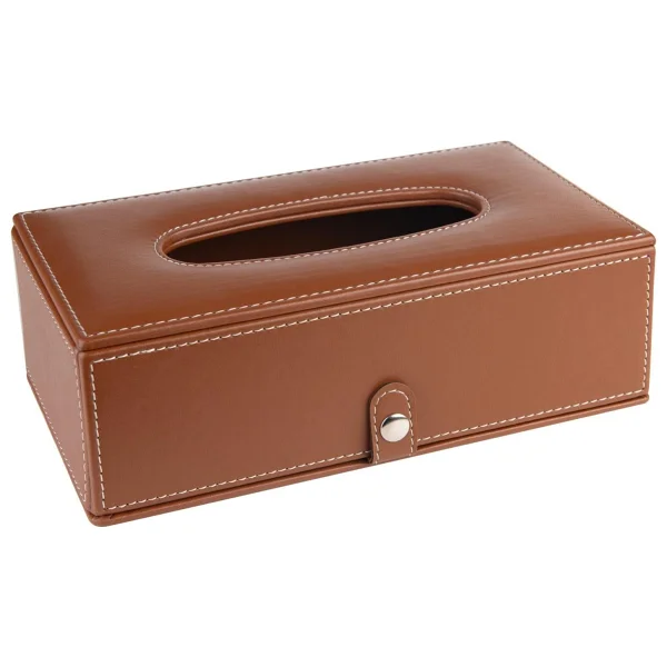 2K Suni Deri Peçetelik Taba Renkli Kolay Açılır Tasarım 13x24x6 cm Pratik Kullanım - Görsel 2