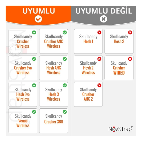 Novstrap Skullcandy Crusher Wireless/evo/anc Hesh 3/evo/anc ile Uyumlu Kulaklık Pedi Süngeri Yastığı - Siyah - Görsel 2