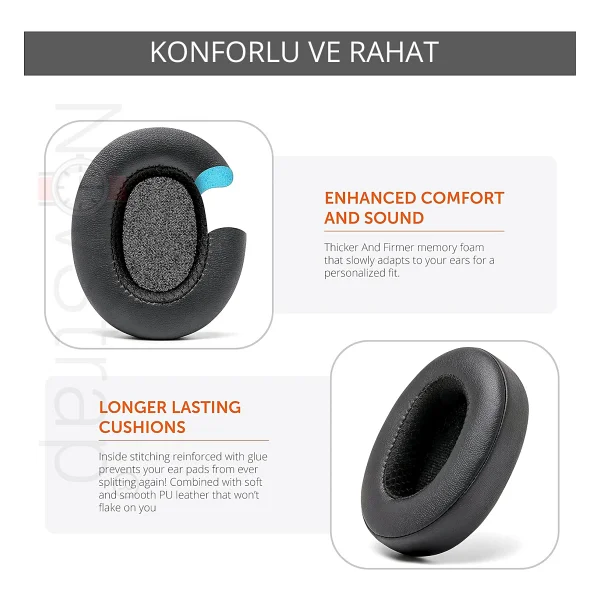 Novstrap Skullcandy Crusher Wireless/evo/anc Hesh 3/evo/anc ile Uyumlu Kulaklık Pedi Süngeri Yastığı - Siyah - Görsel 4