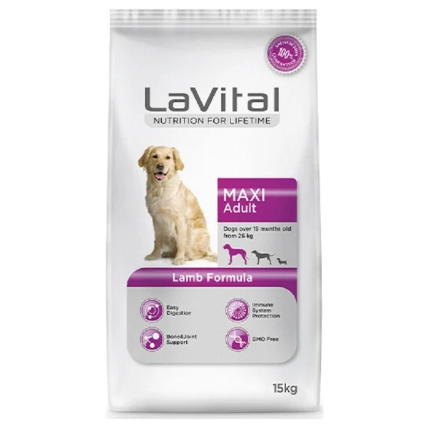 LaVital Maxi Adult Kuzu Etli 12 kg + 3 kg Büyük Irk Yetişkin Köpek Maması - Görsel 8