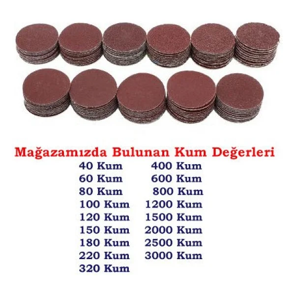 Dremel Için Cırtlı Disk Zımpara - 400 Kum - Çap 25Mm (10 Adet) - Görsel 2